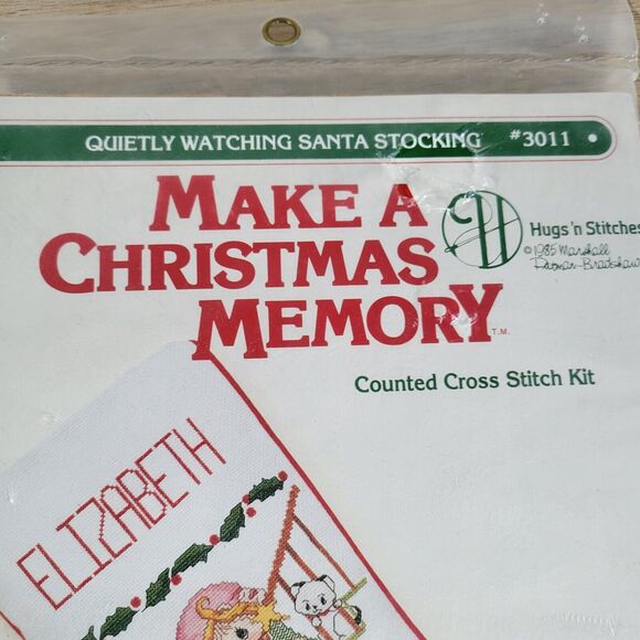 Hugs n Stitches Counted Cross Stitch 18" Stocking Christmas Memory Wee Windsomes - Picture 2 of 5